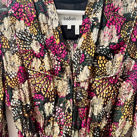 ba&sh Love Printed Belted Dress Size S - Picture 5 of 6